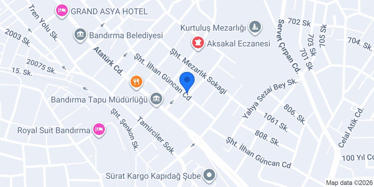 Bandırma Büke Su Tesisat kanal görüntüleme konumu