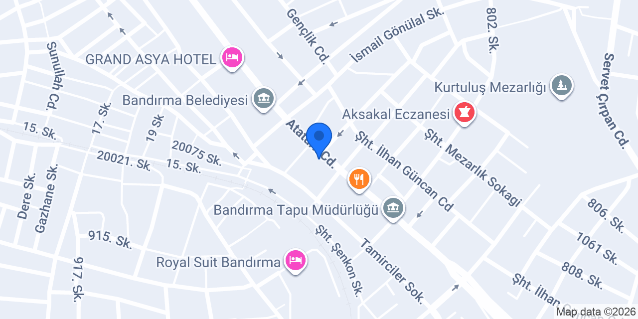 Vakıf Katılım Bandırma Şubesi konumu