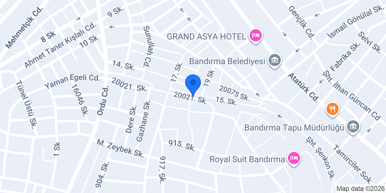 Bandırma Sunullah Geçit Taksi konumu