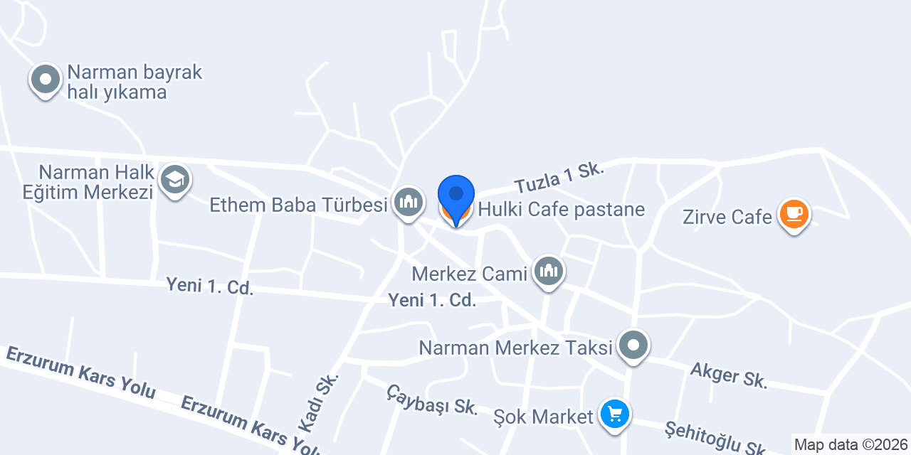 Hulki Cafe pastane konumu