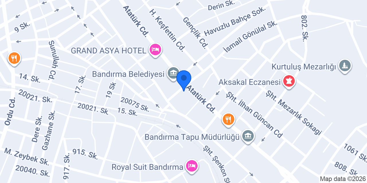 Belediye taksi Bandırma konumu
