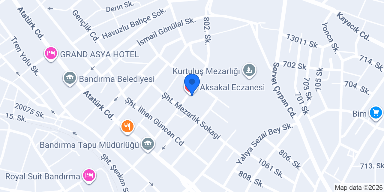 Aksakal Eczanesi konumu