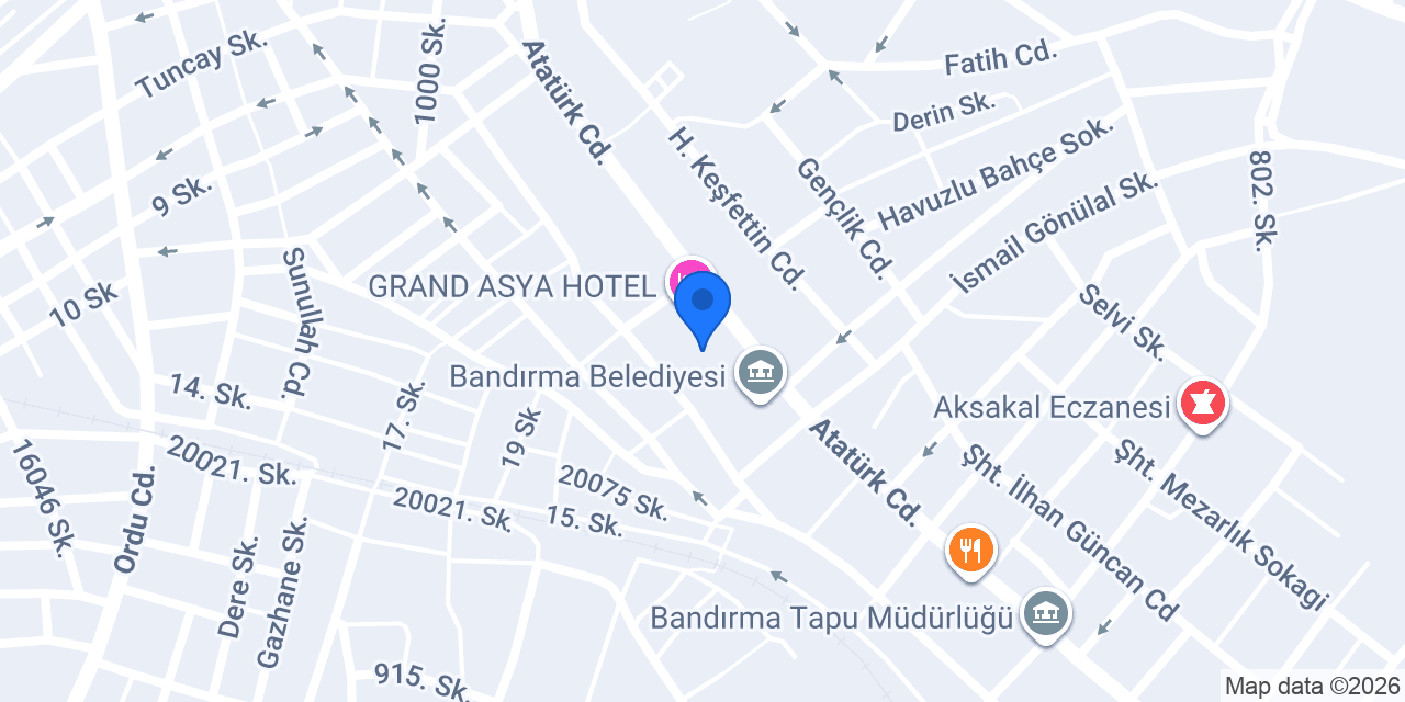 Yapı Kredi - Bandırma 17 Eylül Şubesi konumu