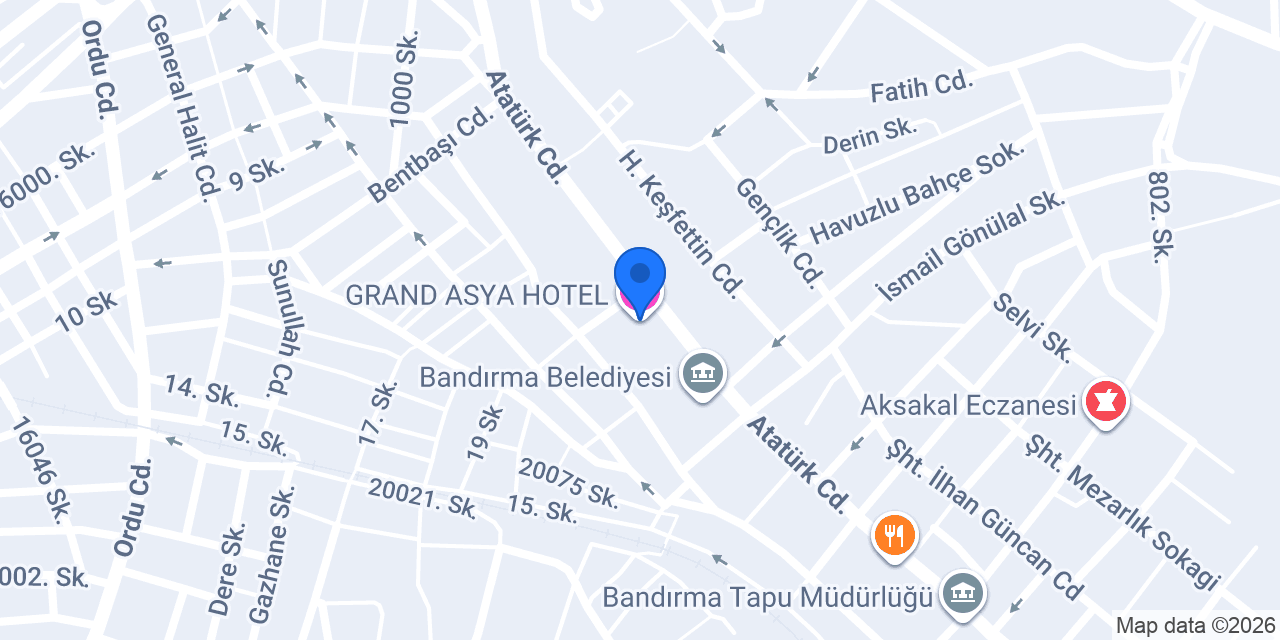 GRAND ASYA HOTEL konumu