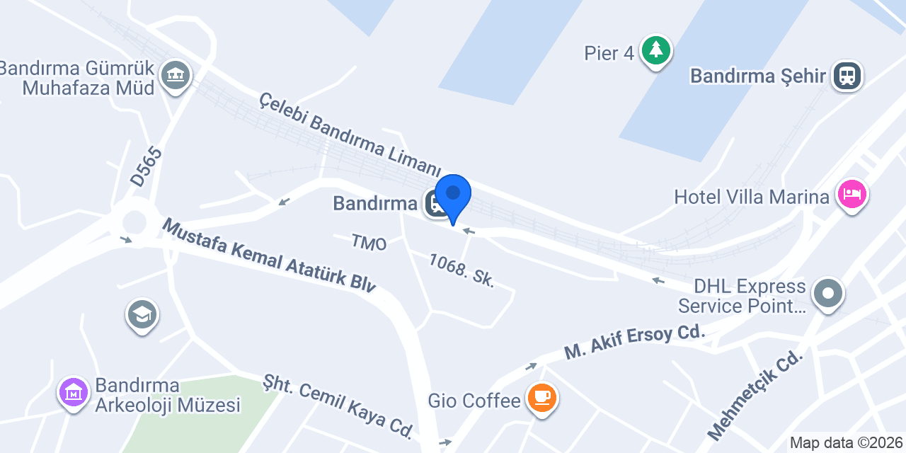 Bandırma Tren Garı konumu