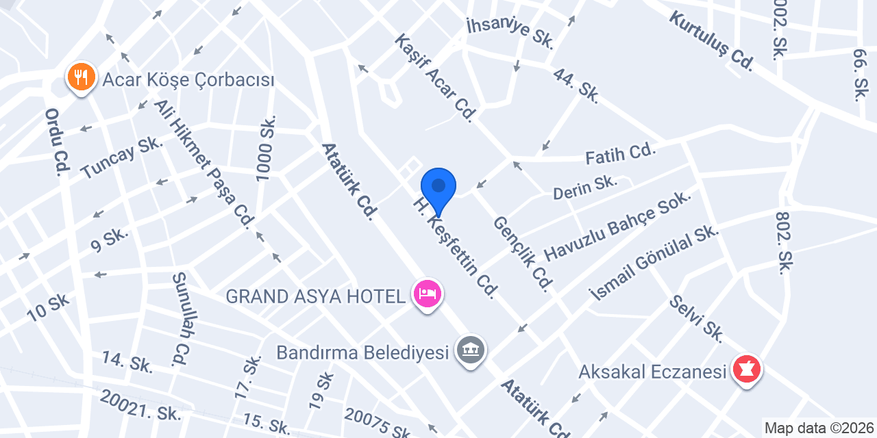 Bandırma plak evi konumu