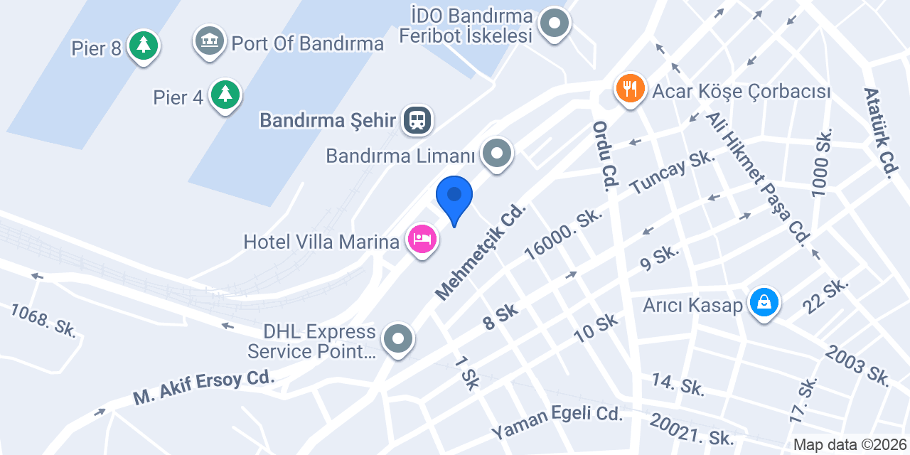 PANDERMA PORT OTEL konumu