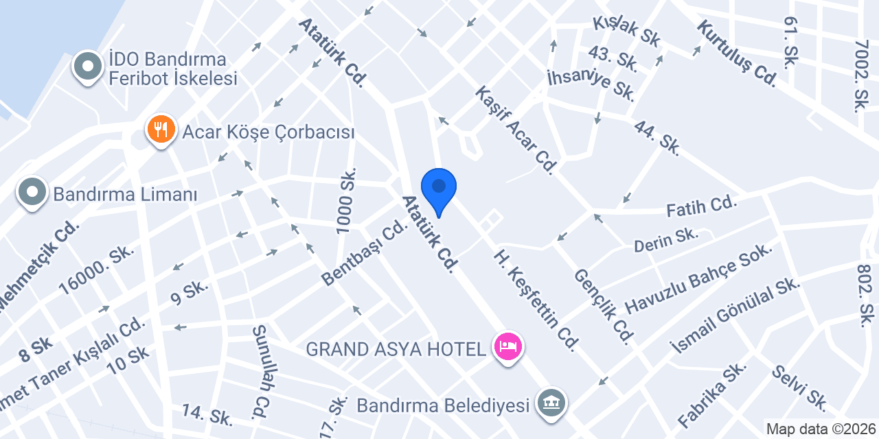 Bandirma Su Tesisat konumu