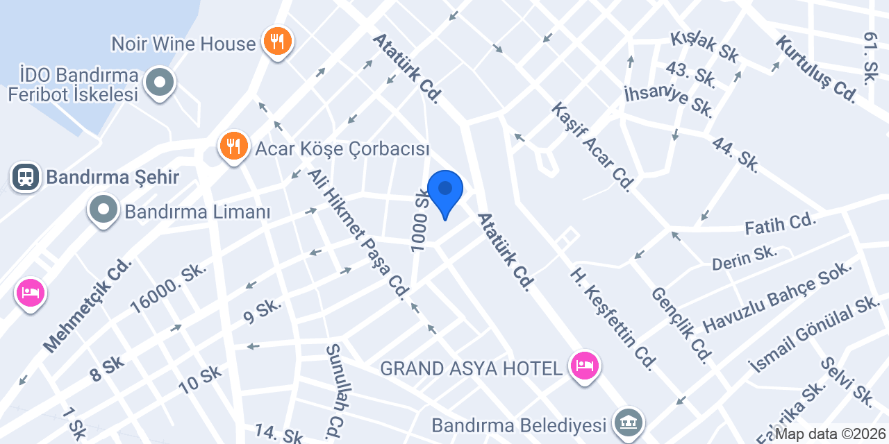 Bandırma Avrupa Kız Apart konumu