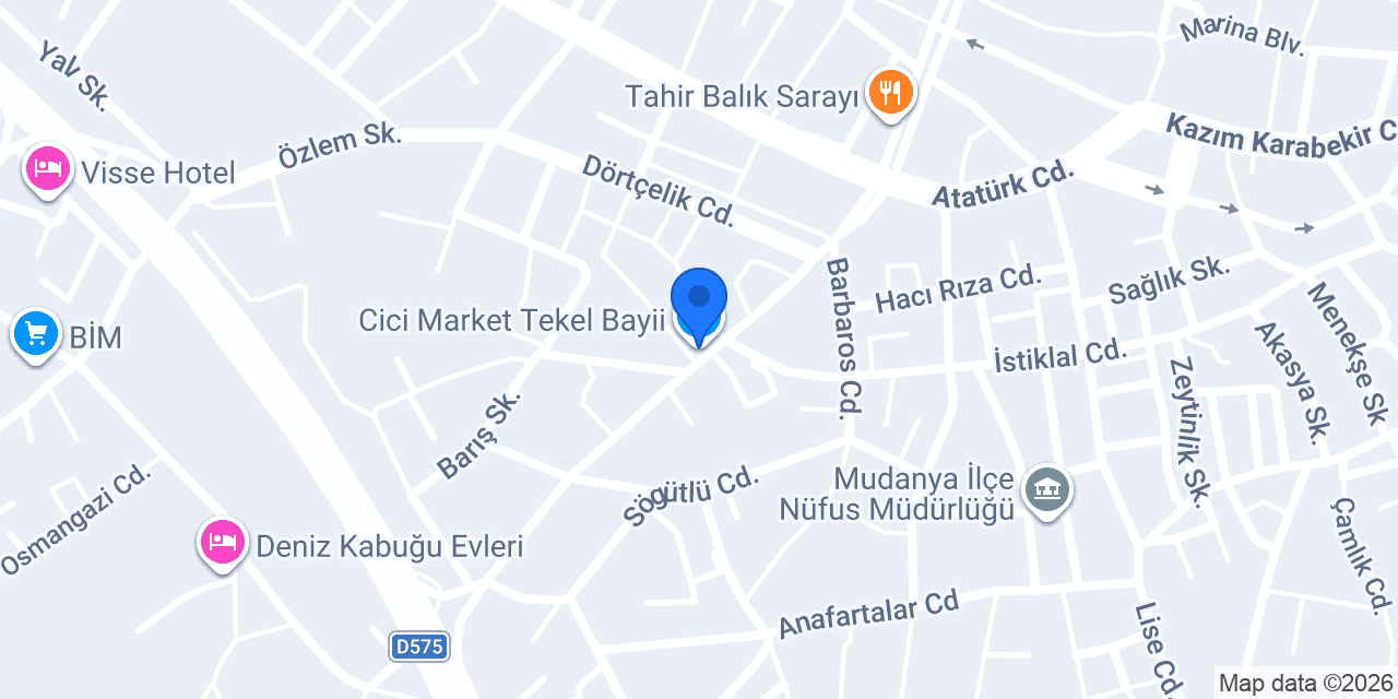Cici Market Tekel Bayii konumu