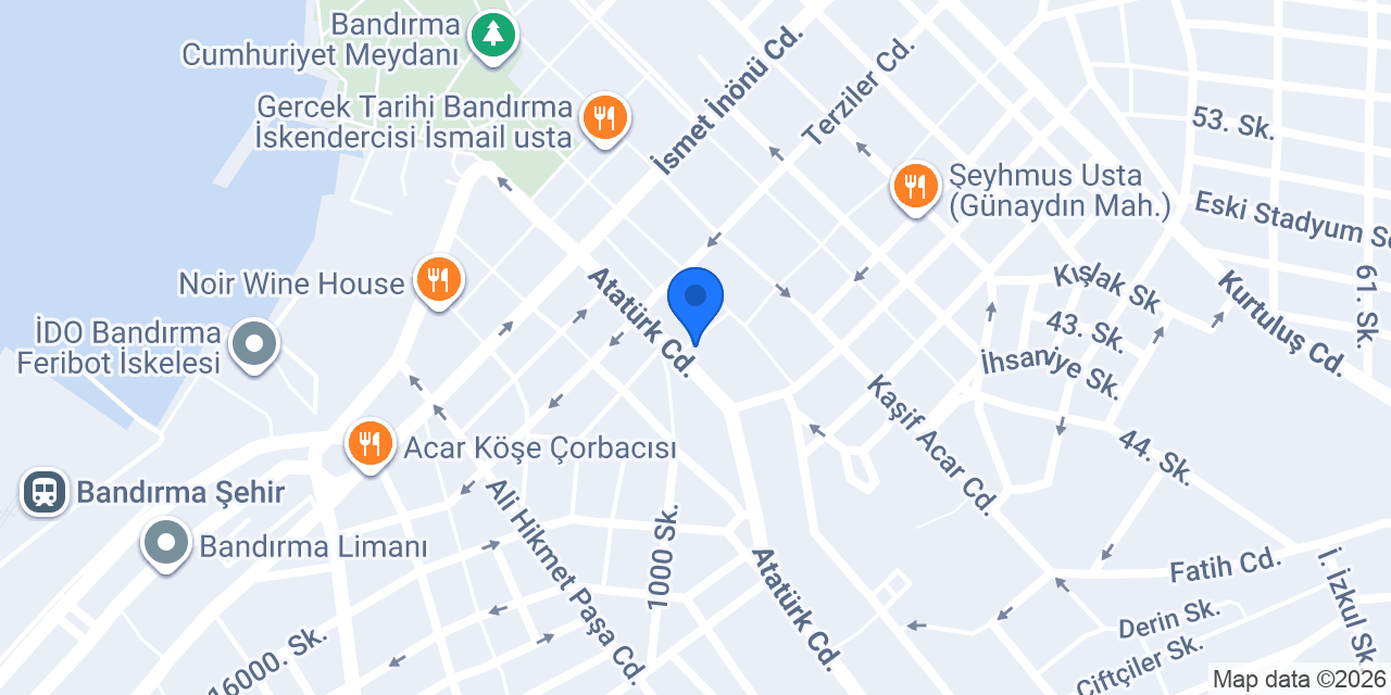 Bandırma Güldünya Çiçekçilik konumu