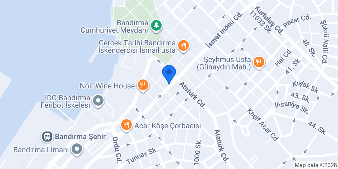 Şekerbank Bandırma konumu