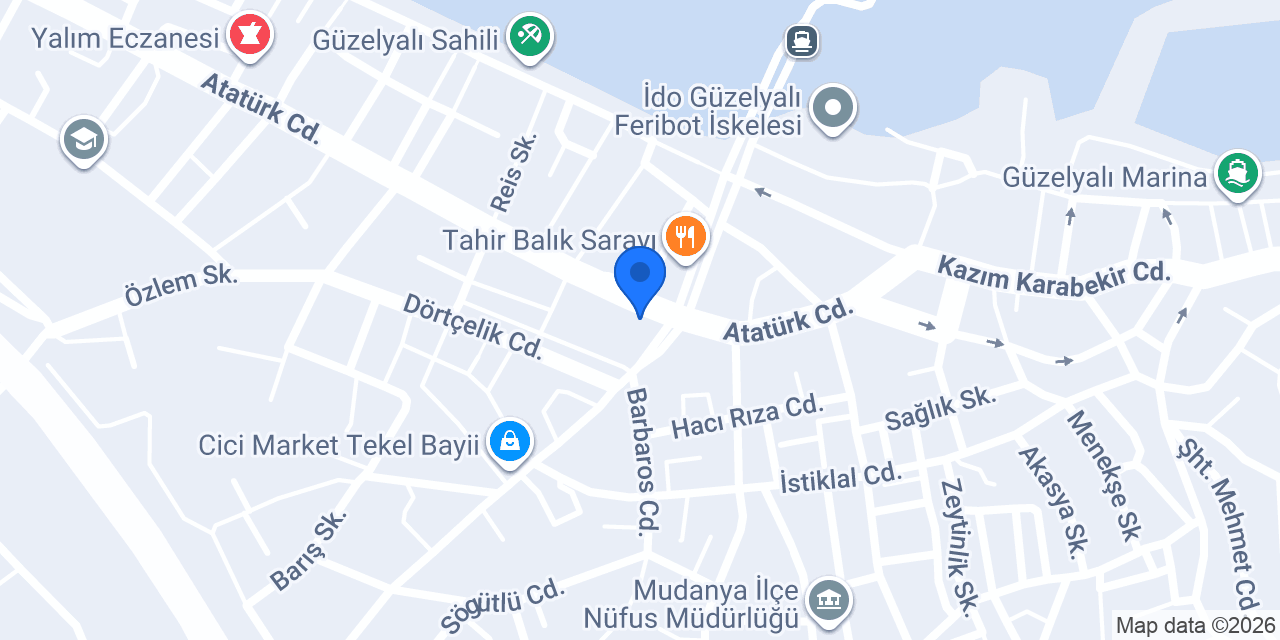 Bülent Börekçilik Bursa Mudanya Güzelyalı konumu