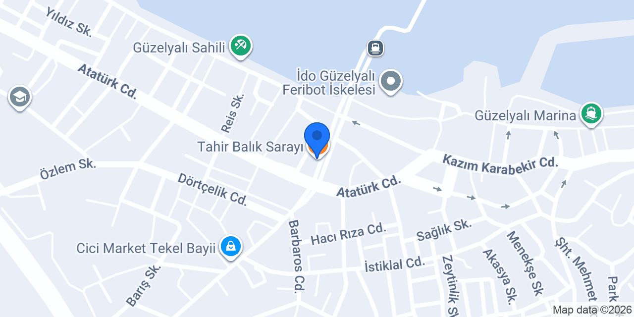 Tahir Balık Sarayı konumu