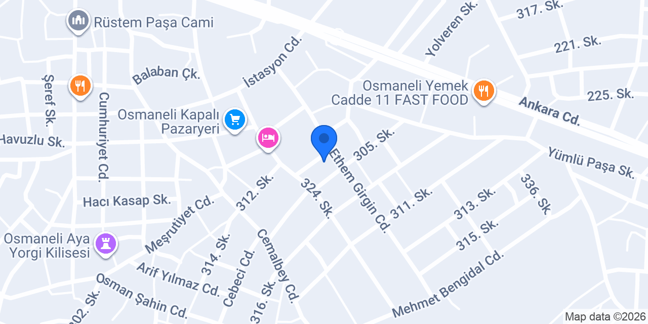 Özel Osmaneli Azapoğlu ERKEK Öğrenci Pansiyonu konumu