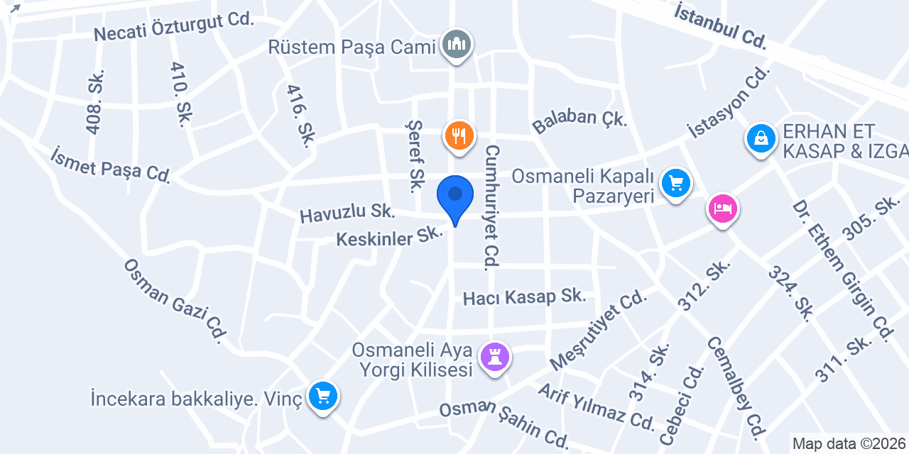 OSMANELİ ÇINAR TAKSİ konumu