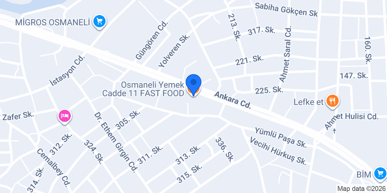 Osmaneli Yemek Cadde 11 FAST FOOD konumu