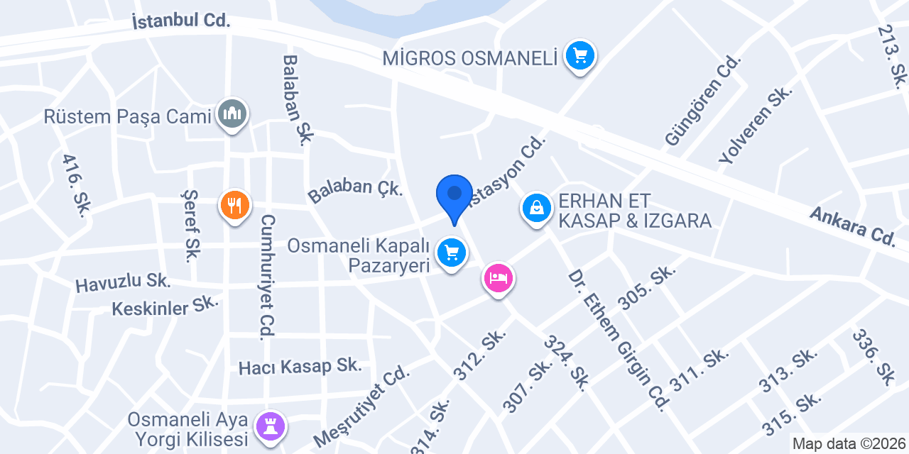 Halkbank Osmaneli Şubesi konumu