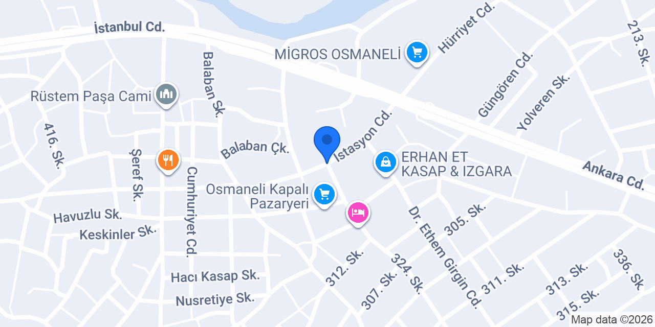Osmaneli Kaymakamlığı konumu