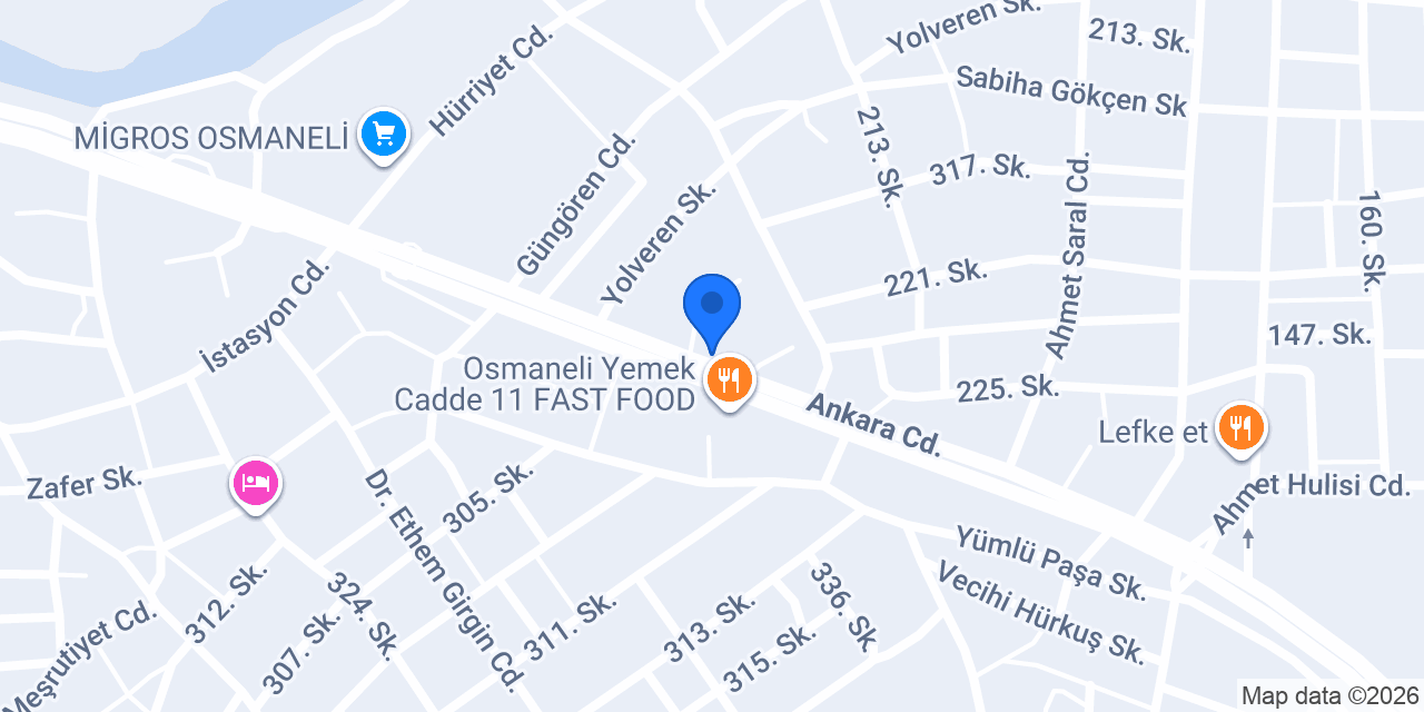 Osmaneli batu erkek pansiyon konumu