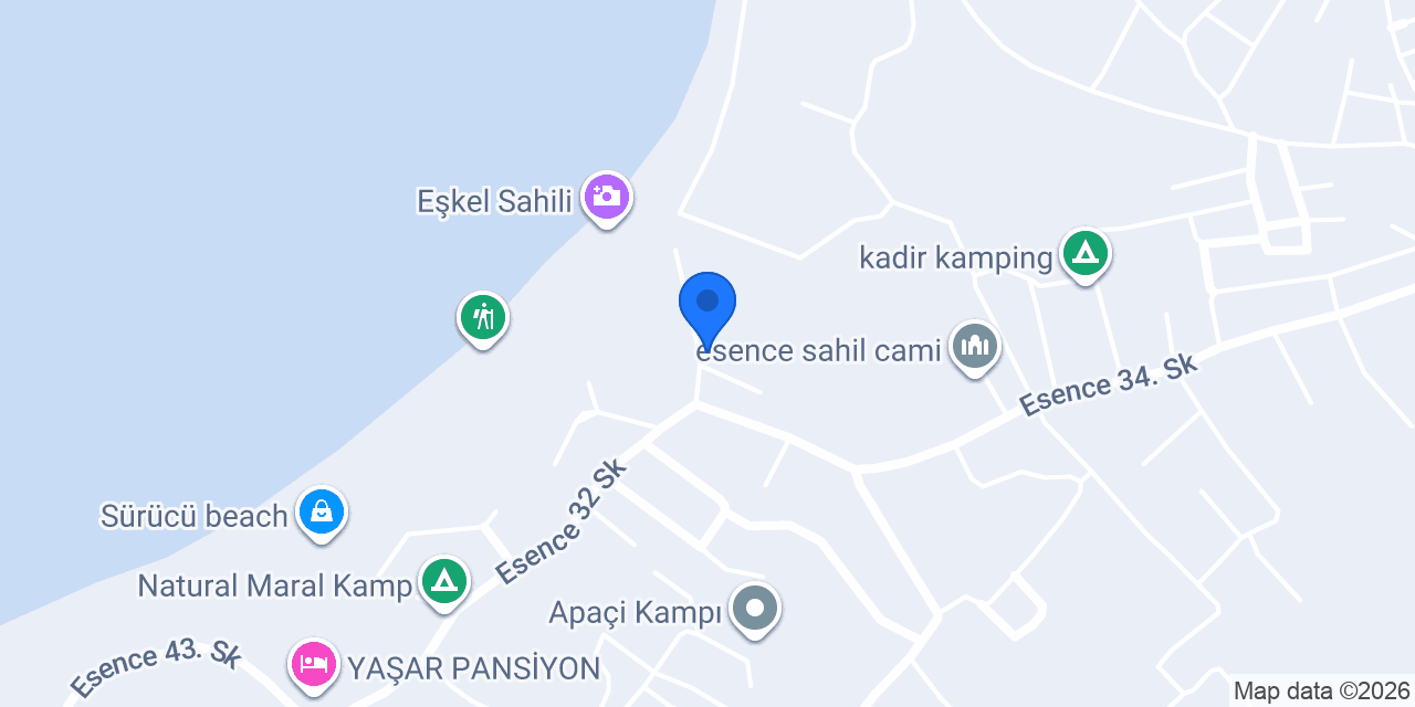 Sude Pansiyon Eşkel Sahili konumu