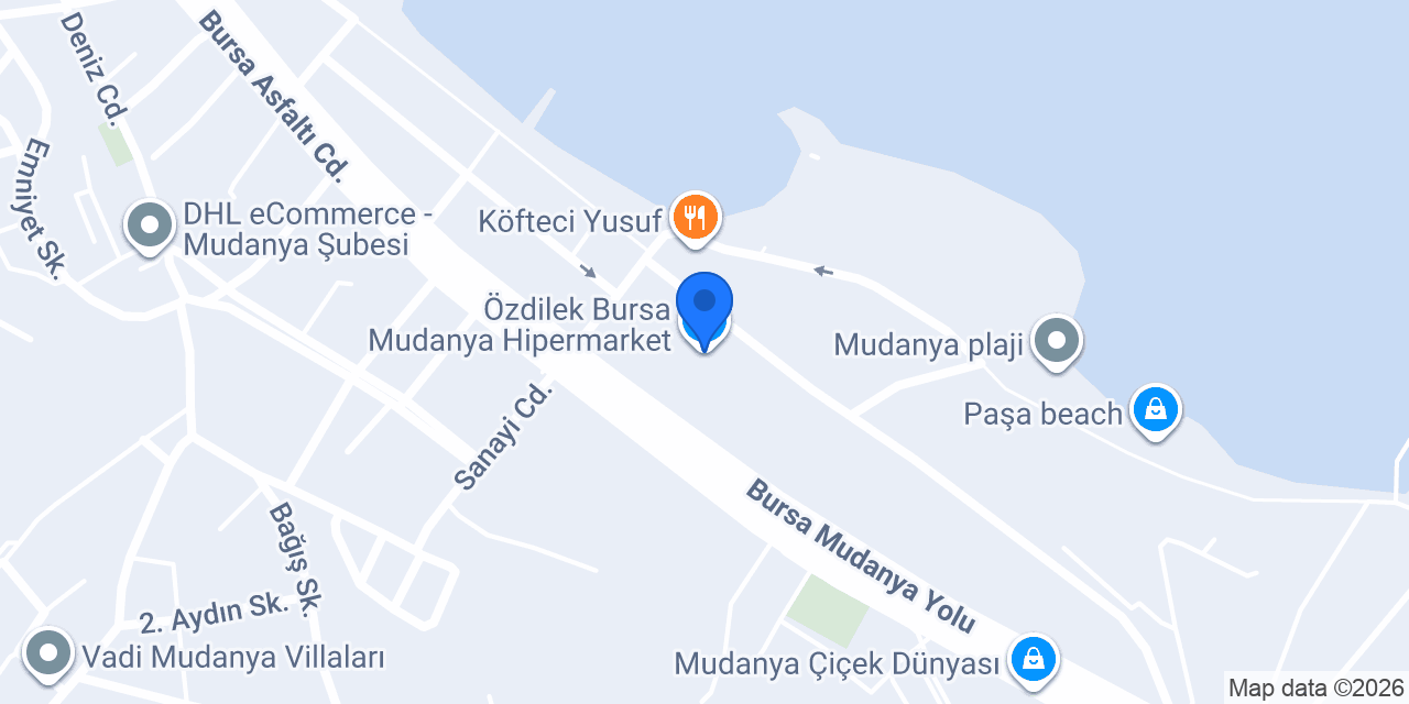 Özdilek Bursa Mudanya Hipermarket konumu