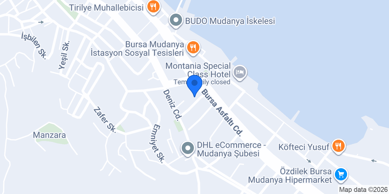 Academy Döner - Bursa Mudanya Şubesi konumu