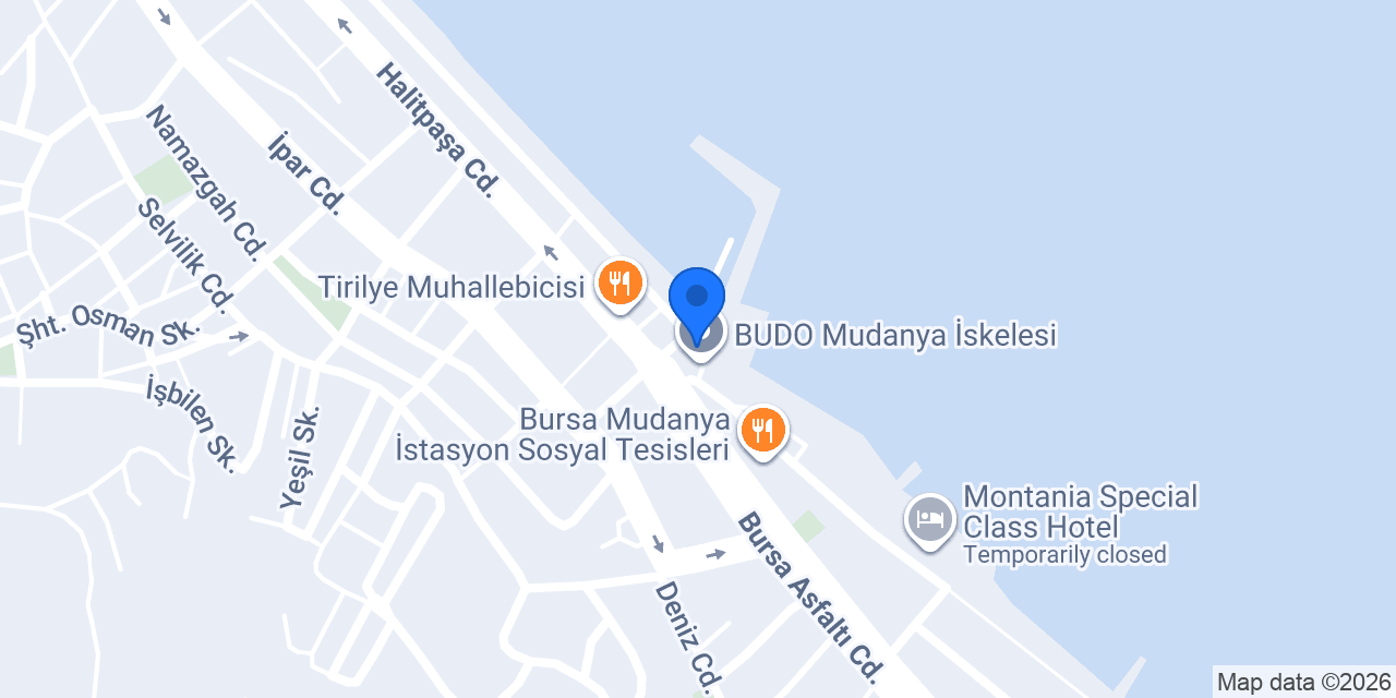 BUDO Mudanya İskelesi konumu