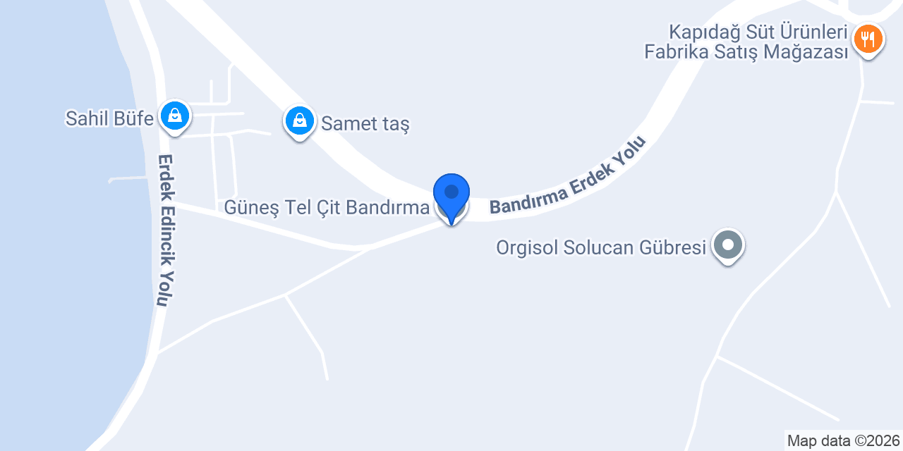 Güneş Tel Çit Bandırma konumu