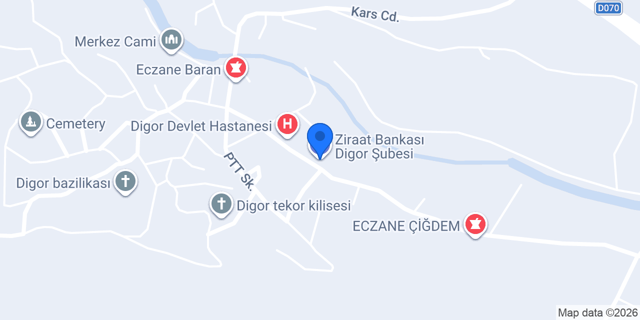 Ziraat Bankası Digor/Kars Şubesi konumu