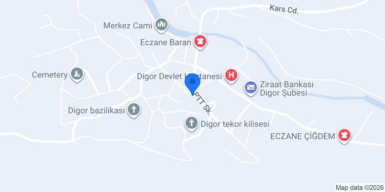 Ptt-digor Şubesi konumu