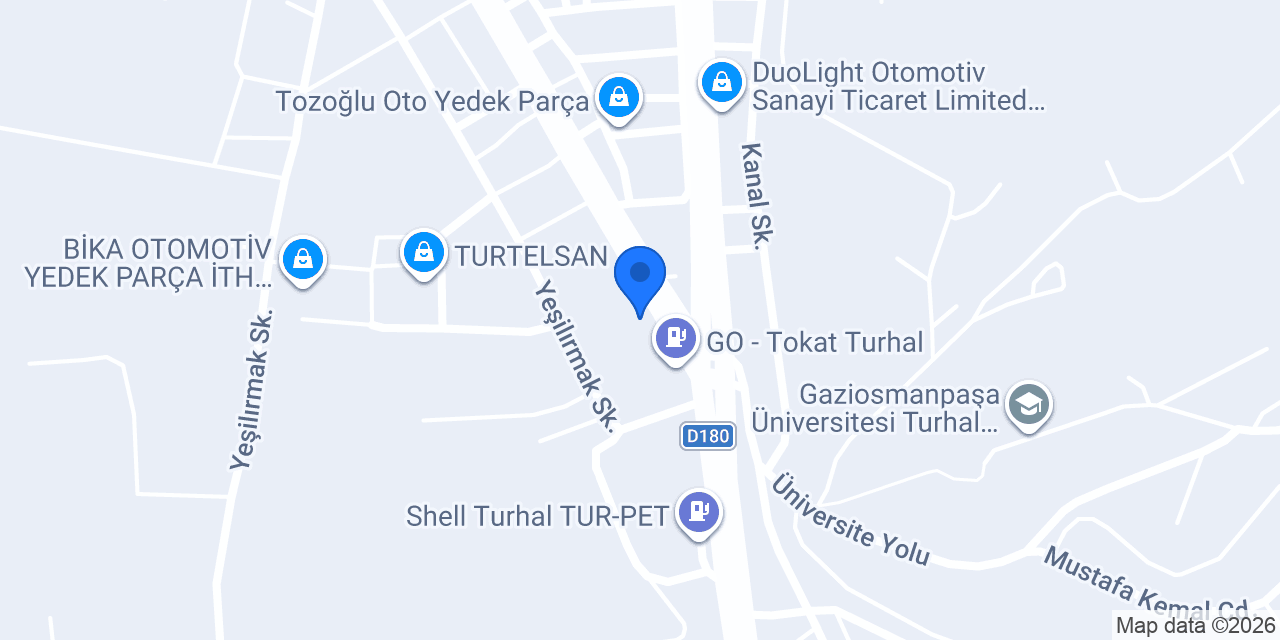 Ergül mobilya Turhal konumu