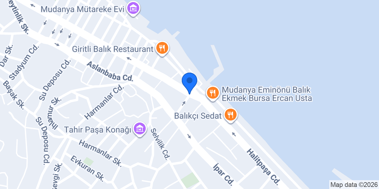 Akinci Kuyumculuk Mudanya konumu