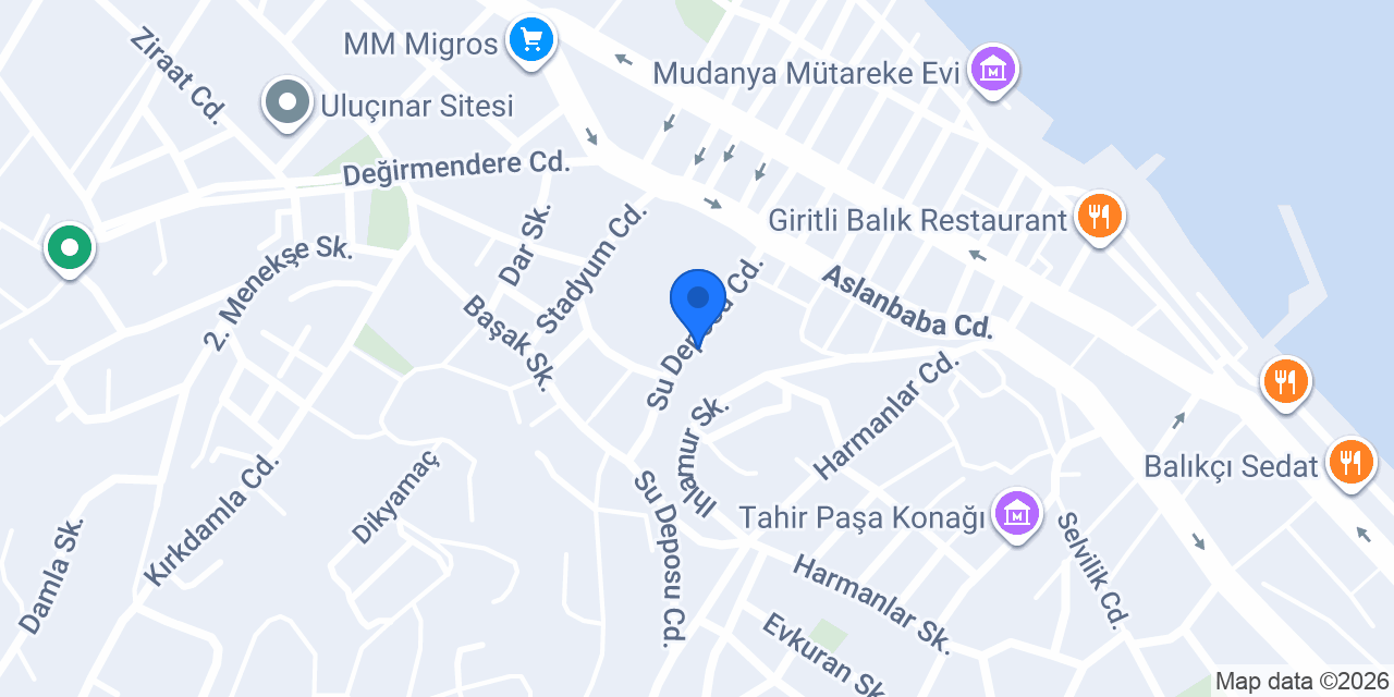 Mudanya İlçe Halk Kütüphanesi Memurluğu konumu