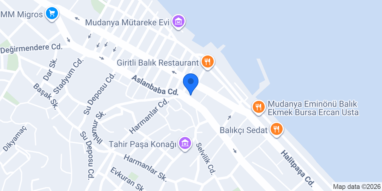 Mudanya Belediyesi Mudaş Sosyal Tesisi konumu