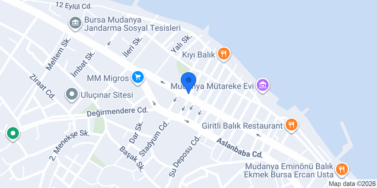 Mudanya Süthanesi konumu