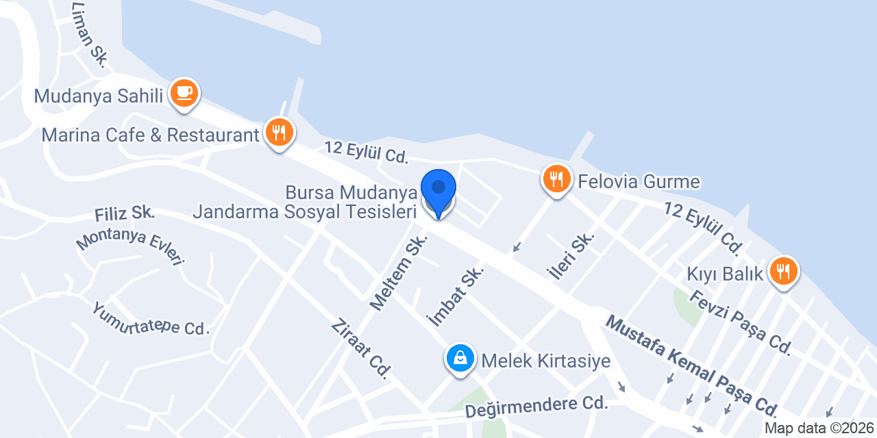 Bursa Mudanya Jandarma Sosyal Tesisleri konumu