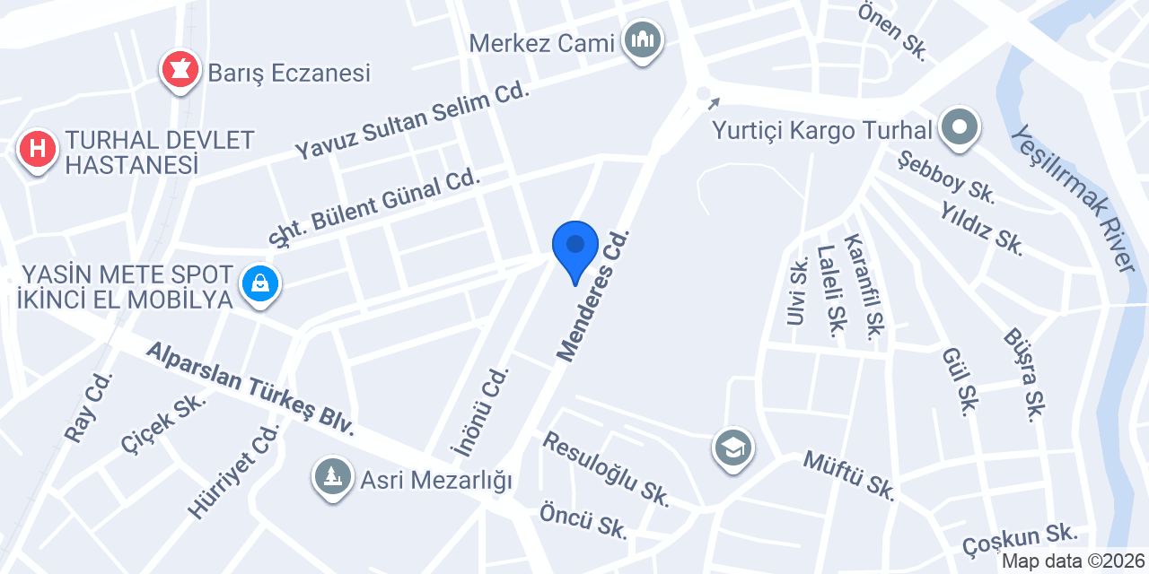 Turhal İnşaat ve Yapı Market konumu