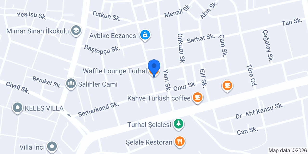 Waffle Lounge Turhal konumu