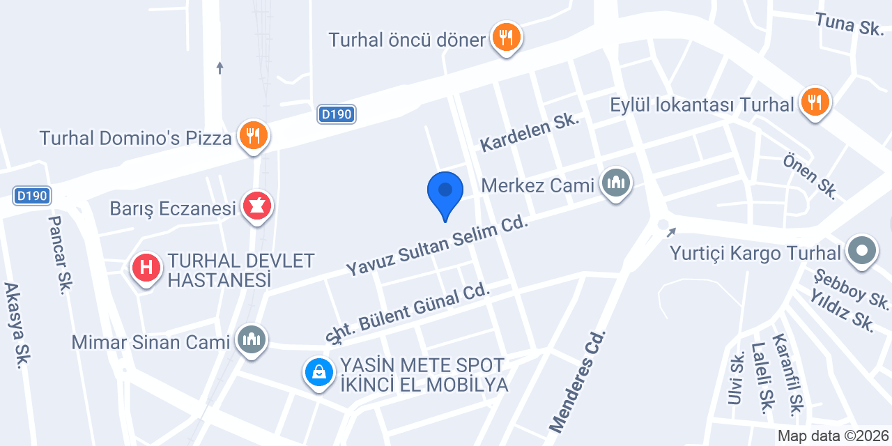 Turhal Askerlik Şubesi konumu