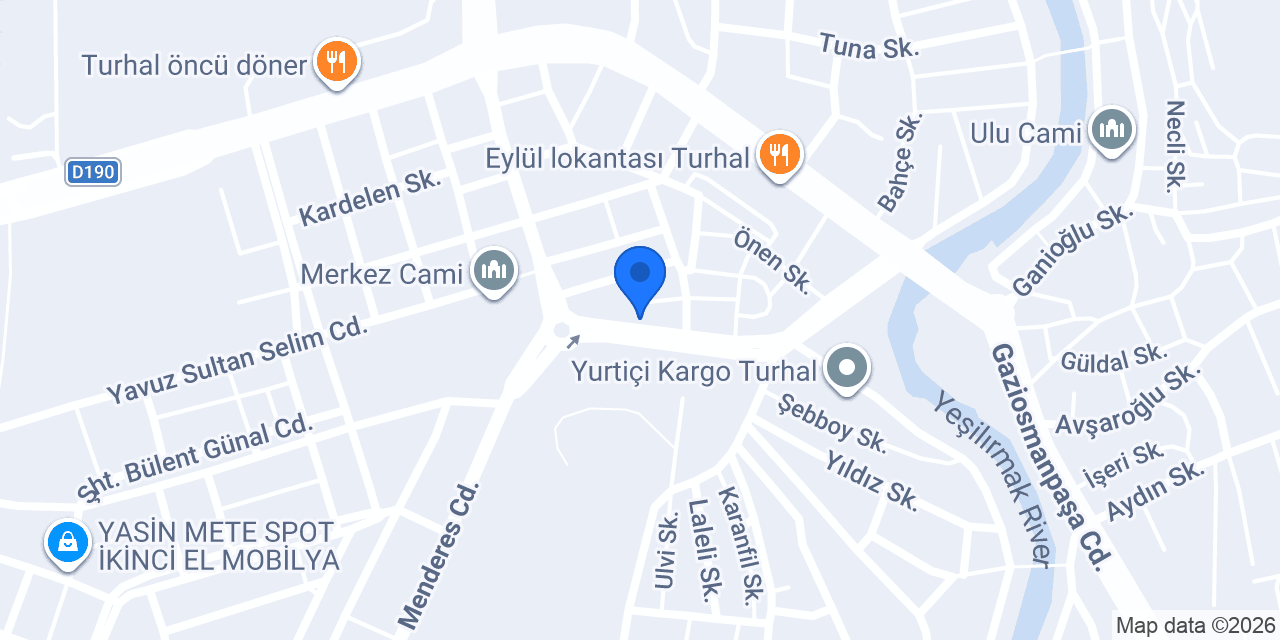 Zileliler Sürücü Kursu Turhal Şubesi konumu