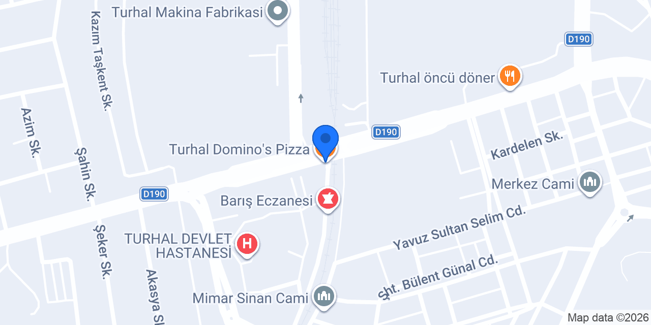 Turhal Domino's Pizza konumu