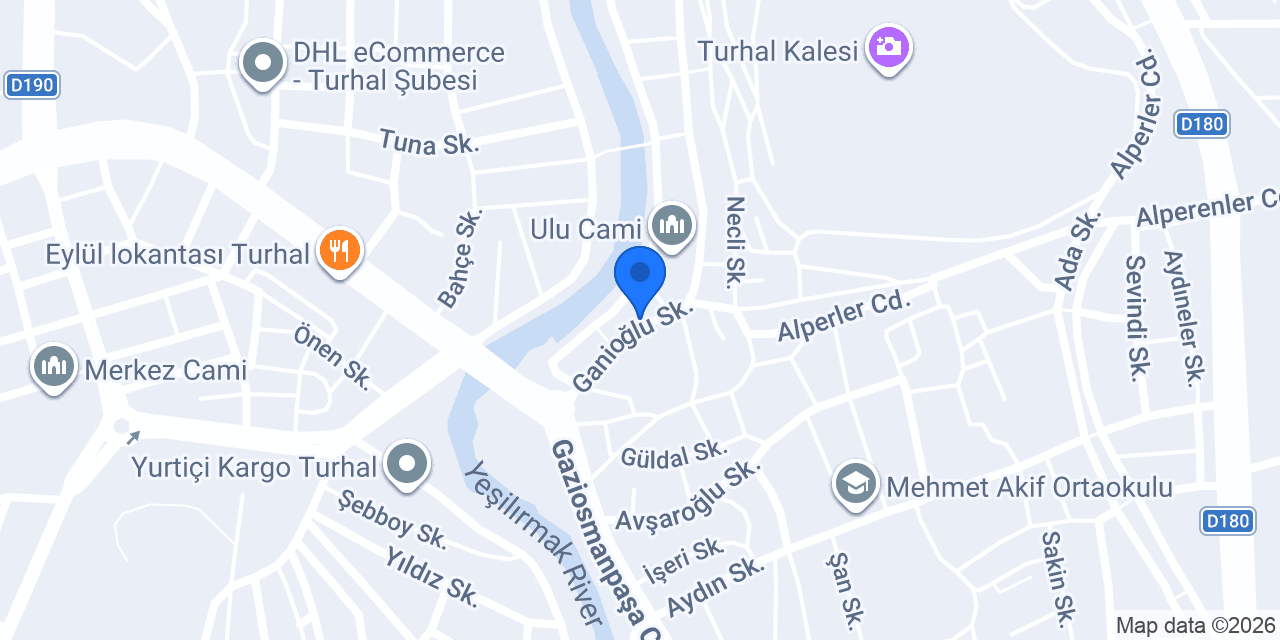 Çetin Elektrik Turhal konumu