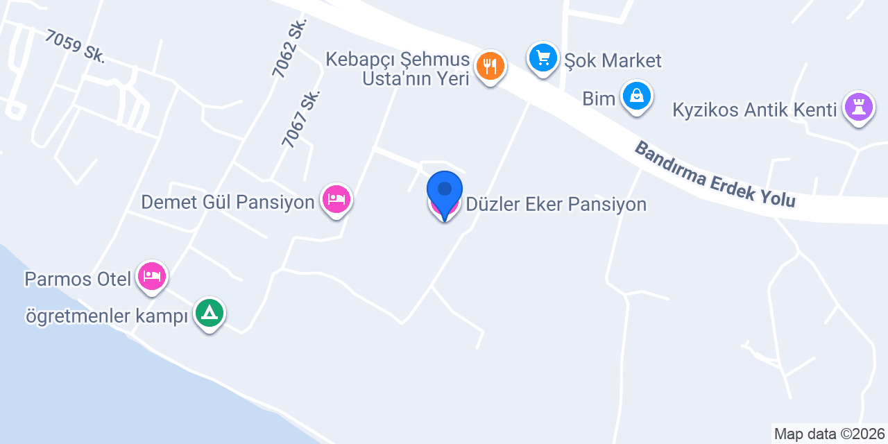 Düzler Eker Pansiyon konumu