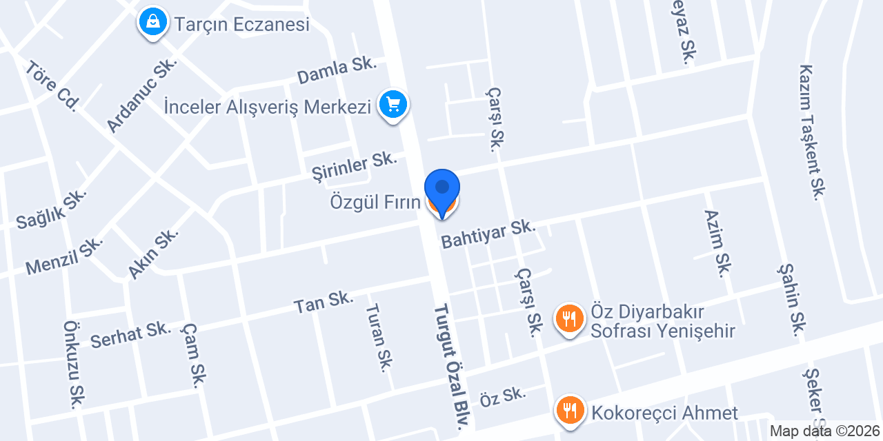Özgül Fırın konumu