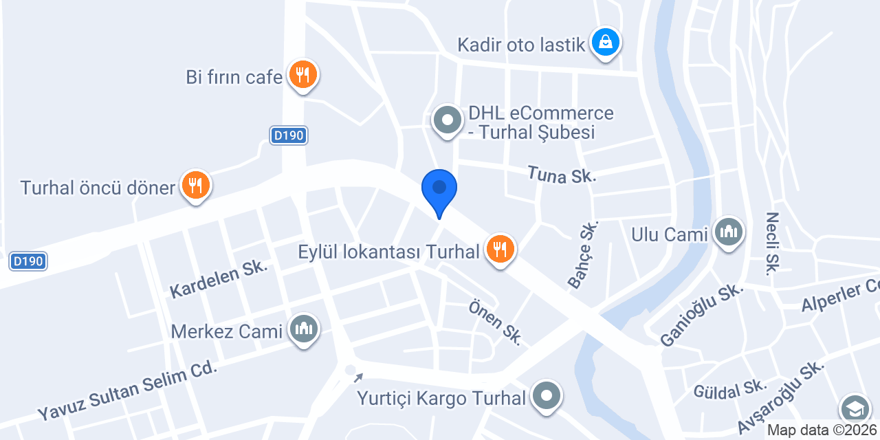 Turhal çiçek center konumu