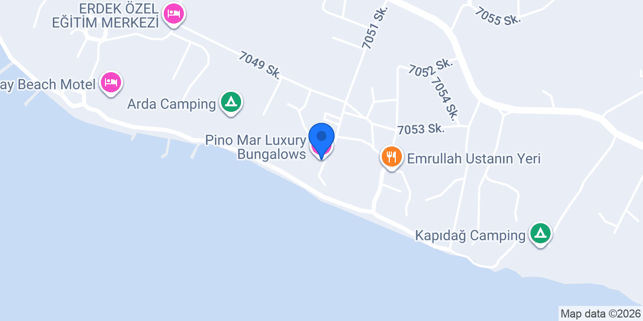 Pino Mar Luxury Bungalows konumu