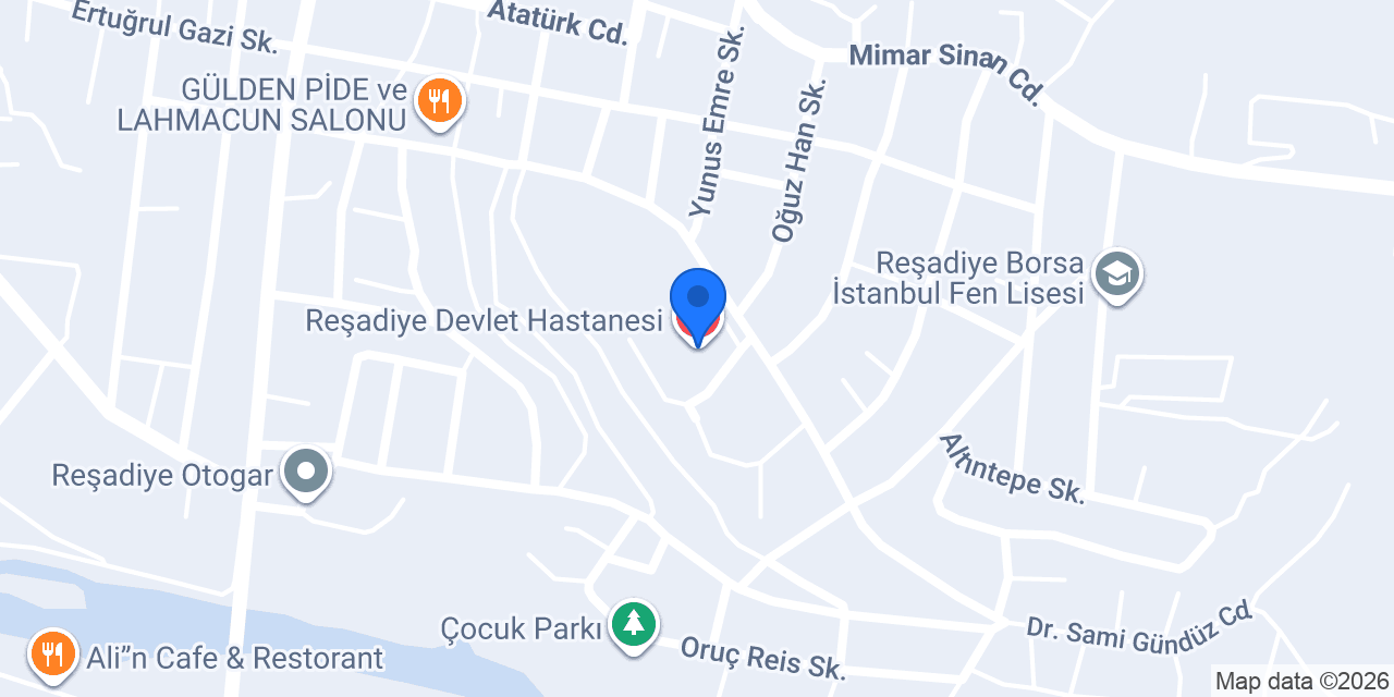 Reşadiye Devlet Hastanesi konumu