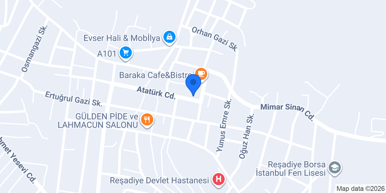 Reşadiye Belediyesi konumu