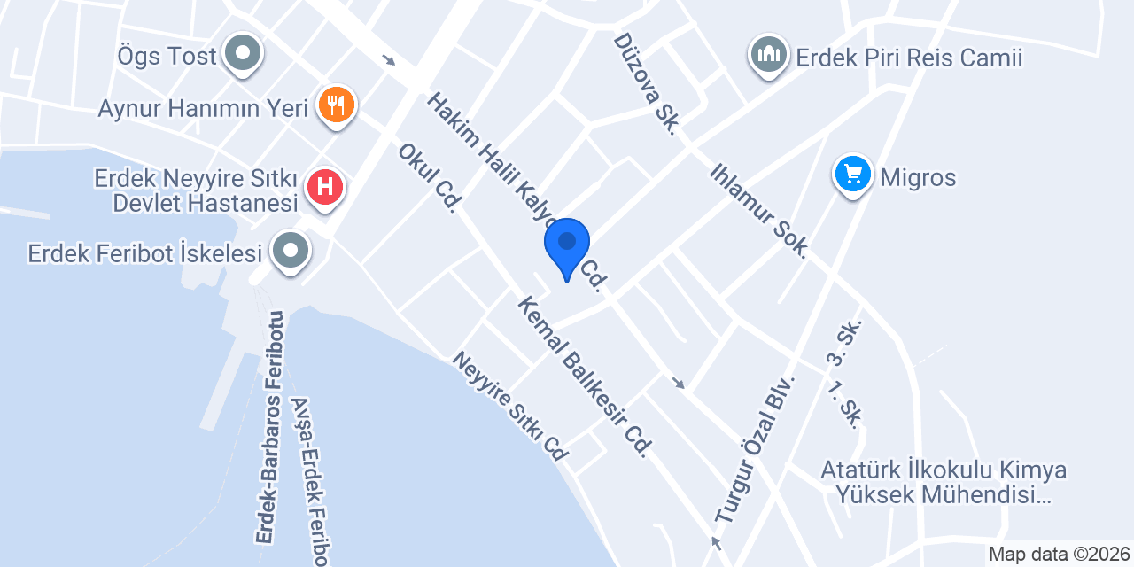 Erdek Vergi Dairesi konumu